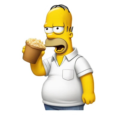 Homer Simpson qui mange  sticker