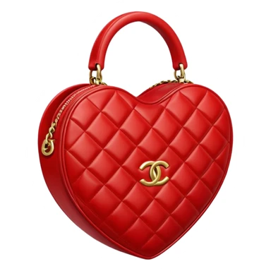 chanel heart red color bag sticker