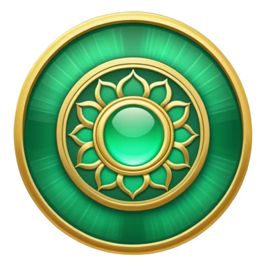 A soft emerald green book with golden details, featuring a Zen circle, a ray of light, or a lotus on the cover, radiating presence, tranquility, and spiritual awakening sticker