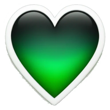 Half black and Green heart sticker