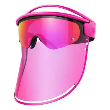 sporty pink shield visor sunglasses with neon pink one-piece lens, athletic futuristic design sticker