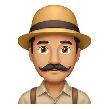 A guy with a hat and mustache  sticker
