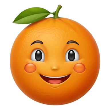 Orange with happy face sticker
