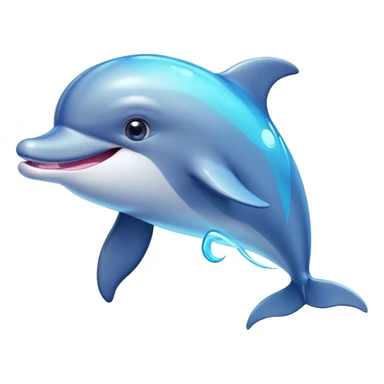 Cinematic Cheeky Dolphin Portrait Emoji, With a playful tilt of its head and a mischievous sparkle in its eyes, showcasing a sleek, shiny body accented by a quirky, animated smile and a cheeky wink, Simplified yet hilariously endearing features, highly detailed, glowing with a vibrant, sassy aquatic glow, high shine, spirited and fun, stylized with an air of quirky marine mischief, soft glowing outline, capturing the essence of a super cute dolphin that looks ready to splash its way into viral fame with playful charm! sticker