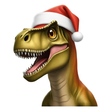 t. rex wearing a santa hat sticker