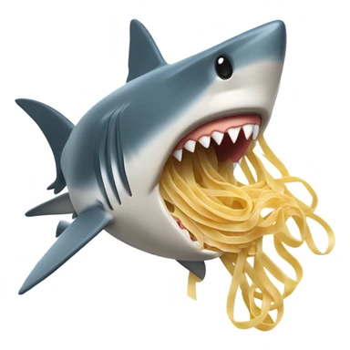 Shark eating a linguine sticker