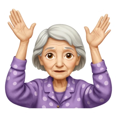 Old lady hands up raise the roof sticker