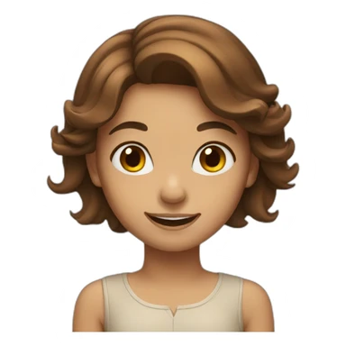 brown hair girl happy sticker