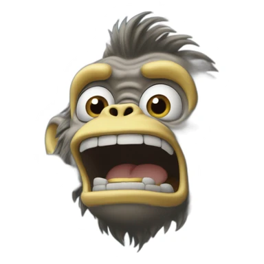 ape simpson yells at clouds sticker