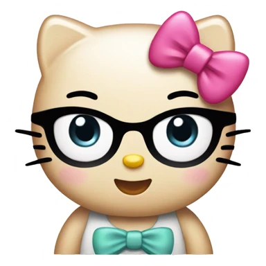 Hello kitty with a pink bow sticker