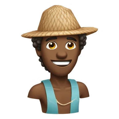 man with coconut hat sticker