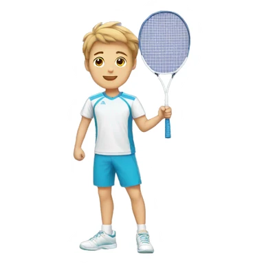 Badminton boy sticker