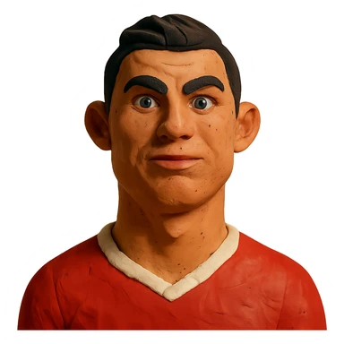 claymation style portrait of Ronaldo sticker