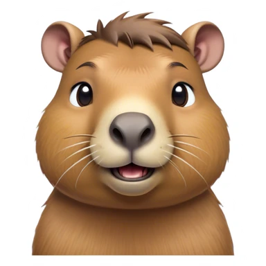 Cinematic Comical Capybara Portrait Emoji, Head tilted dramatically with an exaggeratedly amused expression, featuring a robust, rounded build and a distinct capybara face with a broad snout and quirky, small ears, rendered with lifelike soft fur and wide, comically expressive eyes brimming with playful disbelief; high shine, dramatic yet playful, styled with an air of cheeky mischief, soft glowing outline, capturing the essence of a spirited and over‐the‐top capybara that looks ready to side‐eye its way into viral fame! sticker