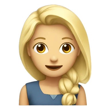 blonde girl giving feedback with a sheet of pape sticker