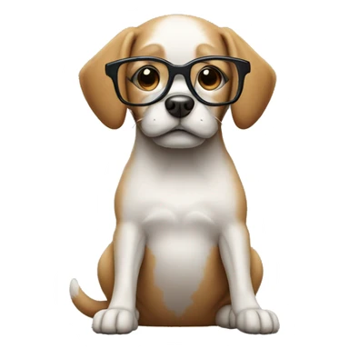 Dog with glasses and hammer sticker