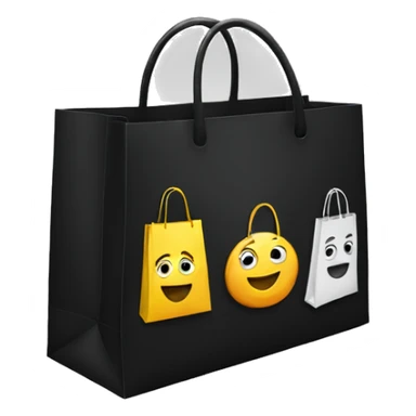black shopping bags sticker