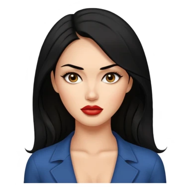 “Emoji girl, femme fatale, black hair. megan fox vibes sticker