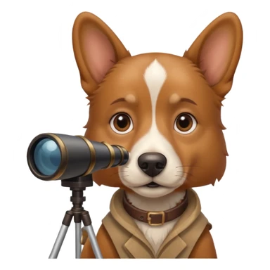 dog with telescope  sticker