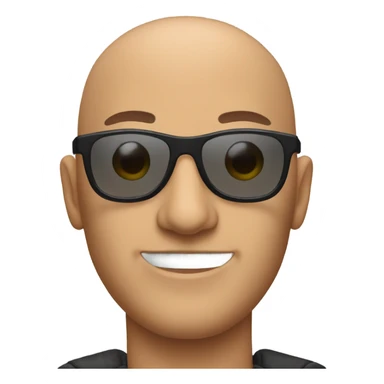 bald man with sunglasses sticker