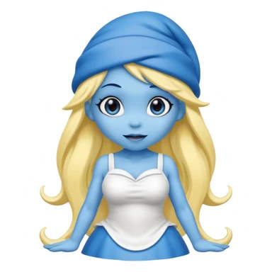 blue skinned Smurfette sticker
