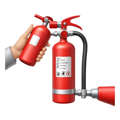 hand holding Fire extinguisher sticker