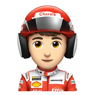 Charles leclerc avec un casque de f1 sticker