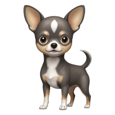 Dark graphite Chihuahua with white markings sticker