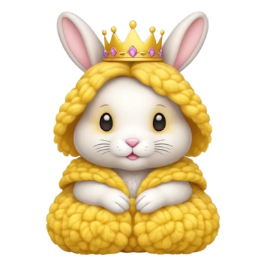 PRINCESS RABBIT with Yellow wool sticker