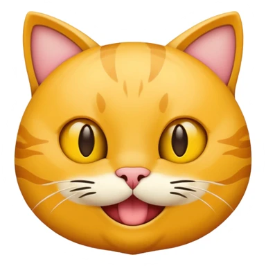 Yellow circle with cat mouth  sticker