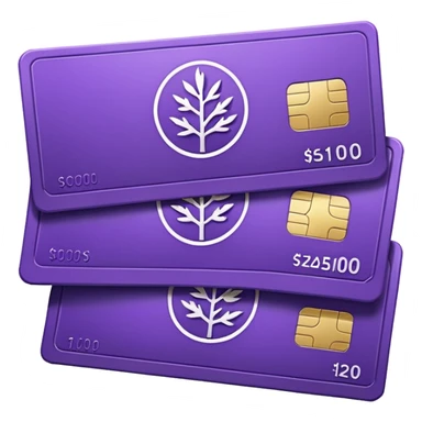 purple bank notes with subtle pine logo on it sticker