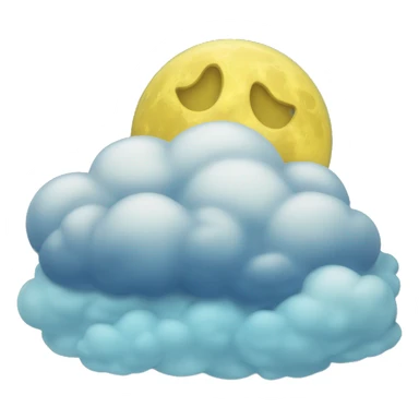 Yellow moon sleeping on a blue cloud sticker
