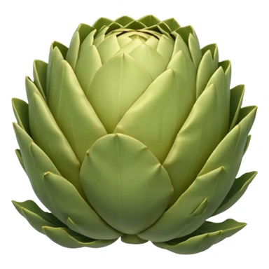 two or three artichoke bottoms, soft cup shape, pale green to light yellow, smooth slightly fibrous, natural ridges, moist tender, no extras, soft lighting, emoji scale sticker