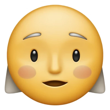 A neutral-colored emoji face (light gray or pale yellow) with half-closed eyes, small dark circles underneath, and a tiny straight-line mouth. A small power symbol (⏻) floats above the head or appears faded on the forehead, suggesting low energy or mental exhaustion. sticker