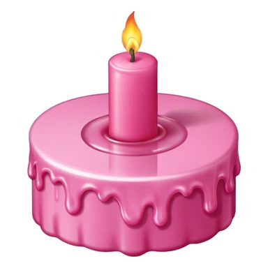 A drawing of a flaming pink candle that could be used on a romantic dinner table. The camera should be isometric at a right angle. sticker