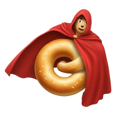 flying bagel wearing a red cape sticker