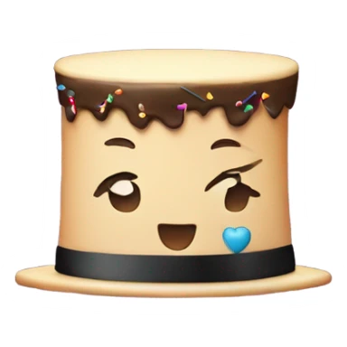 Birthday cake wearing a top hat  sticker