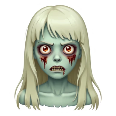 zumbie mulher com cabelos longo e franja a cima da sobrancelha  sticker