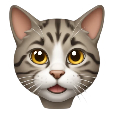 mad tabby cat with white nose sticker