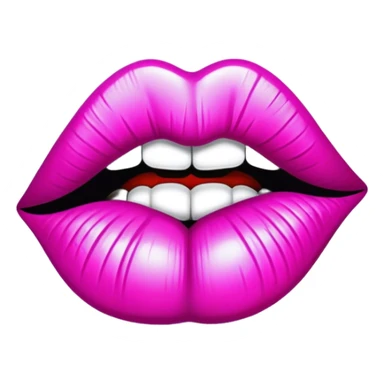 A psychedelic-colored lipstick kiss mark. sticker