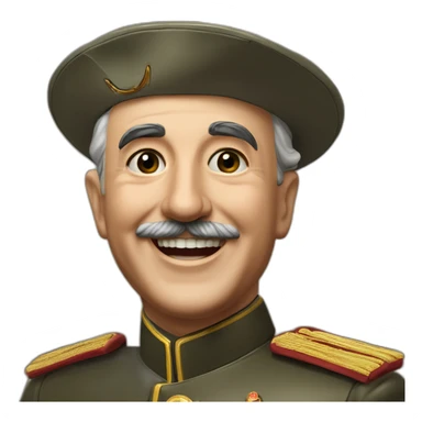 General Francisco Franco saludando sonriente, con el valle de los caidos de fondo sticker
