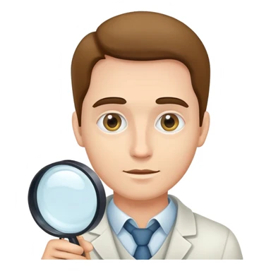 Man with magnifying glass sticker