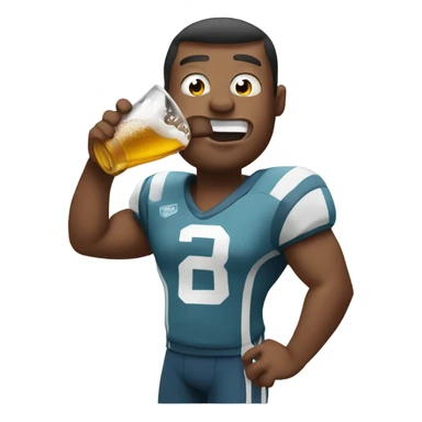 Football guy chugging beer  sticker