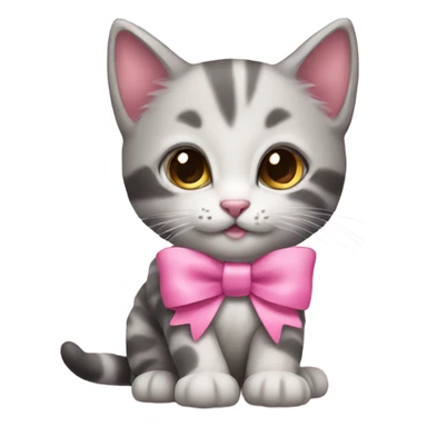 a kitten with a pink bow  sticker