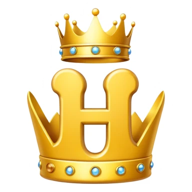 Letra H con corona sticker