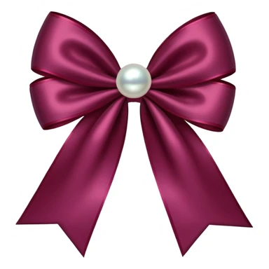 Maroon bow with hanging pearl sticker
