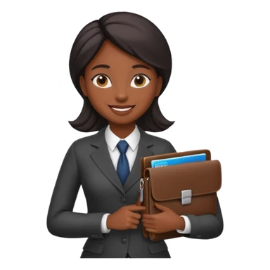 a financier black skin girl with a portfolio sticker