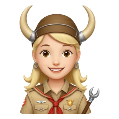 scout girl with a horn sticker