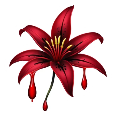 Black lily with blood drips sticker