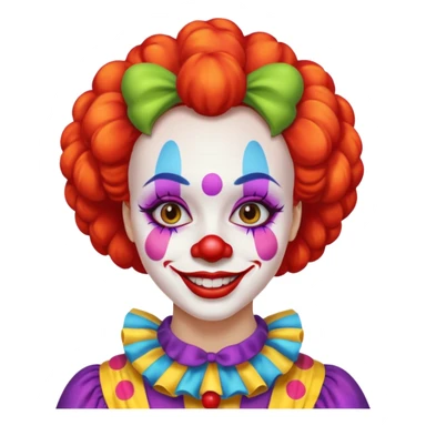 Woman in clown makeup sticker